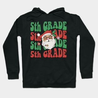 Christmas Teacher 5th Grade Santa Hat Back To School Hoodie